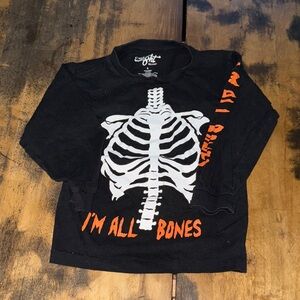 Eighty Eight Black Skeleton Long Sleeve Tee